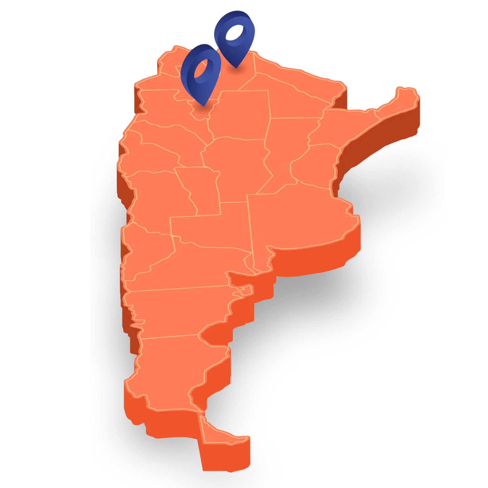 Mapa con sucursales